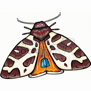 orange blue brown and white winged butterfly clipart. Royalty-free image # 130772