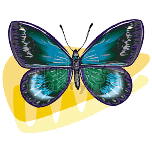 black green and blue winged butterfly  clipart. Commercial use image # 130782