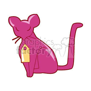 Sweet cartoon cat with large price tag around its neck clipart. Commercial use image # 131006