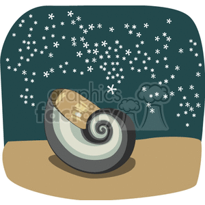 snail on the beach at night clipart. Royalty-free image # 132238