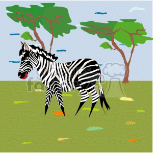 clipart - zebra in a jungle.