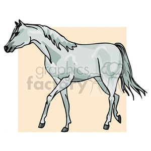   horse horses farm farms animals  whitehorse.gif Clip Art Animals Horse 