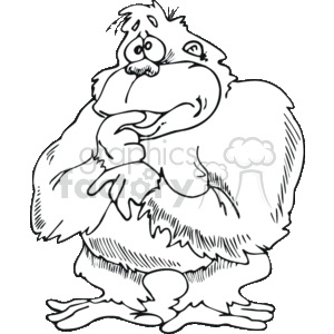 Gorilla001_ss_bw clipart. Royalty-free image # 133248