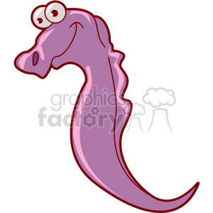 pinkish purple smiling seahorse clipart.