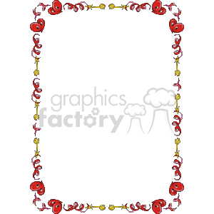 Hearts with arrows and ribbons border clipart. Commercial use image # 133967