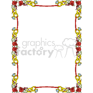 Roses and wedding ring border clipart.