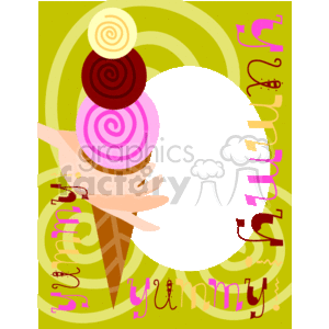 Ice cream cone frame clipart. Commercial use image # 134077