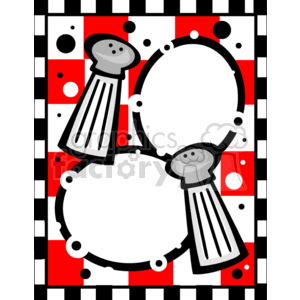 clipart - Salt and pepper shakers photo frame.