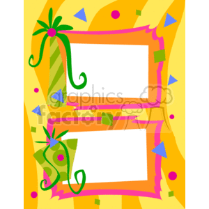 Birthday gifts and confetti photo frame clipart. Royalty-free image # 134122