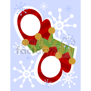 Mittens and snowflakes photo frame clipart.
