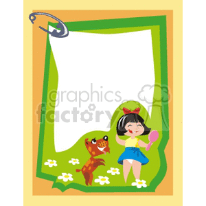   border borders frame frames animals dog dogs flower flowers safety pin girl girls  Fun007.gif Clip Art Borders Misc 