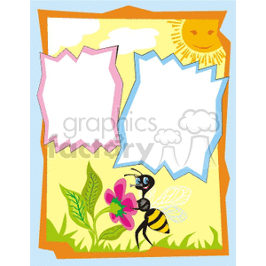   border borders frame frames animals summer flower flowers bee bees sun  Fun009.gif Clip Art Borders Misc 