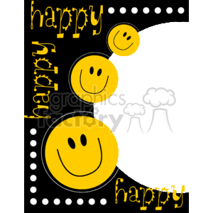 Happy border with smiley faces animation. Commercial use animation # 134227