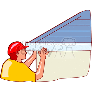 Handyman fixing Gutter clipart. Commercial use image # 134414
