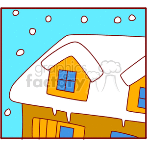 Snowy Rooftop and home clipart. Royalty-free image # 134448