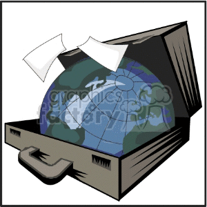   briefcases briefcase business paper papers document documents earth file files corporations corporation Clip Art Business 