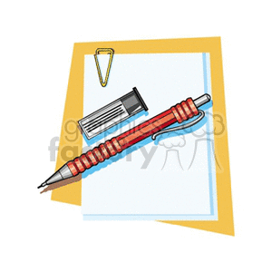 paper and pencil clipart. Royalty-free image # 136622