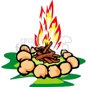   fire fires flame flames camp camping  camp-fire0001.gif Clip Art Camping  campfire campfires
