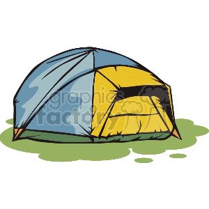 Grey and yellow tent clipart.