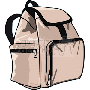 beige backpack clipart. Commercial use image # 137140