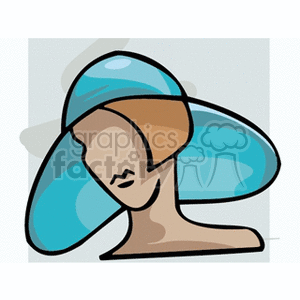 Woman wearing a blue hat clipart. Royalty-free image # 137539