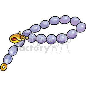 clipart - White pearl bead wedding necklace.