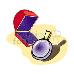 clipart - Round pendant with gift box.