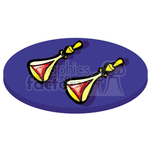 Gold and ruby dangle earrings  clipart. Royalty-free image # 137713
