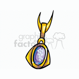 Gold and amethyst necklace clipart. Commercial use image # 137737