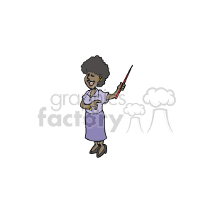 Cartoon African American teacher  clipart. Commercial use image # 138780