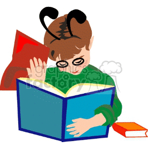Child reading clipart. Commercial use image # 139335