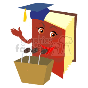 Book speaking on a podium clipart.