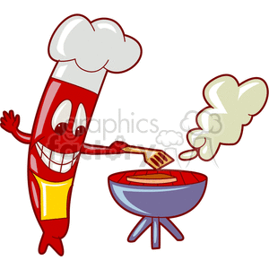hot dog grilling clipart. Commercial use image # 140621
