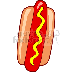 hotdog junk food food hot dogs bun meat mustard  hotdog702.gif Clip Art Food-Drink 