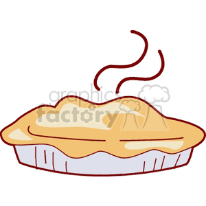 Cartoon steaming baked pie