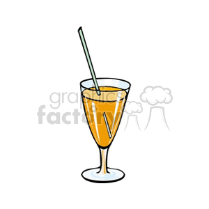 A glass of juice with a straw in it clipart. Commercial use image # 141986