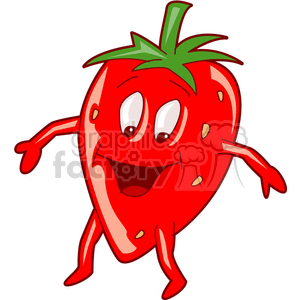   fruit food strawberry strawberries  strawberry201.gif Clip Art Food-Drink Fruit character mascot