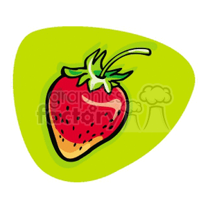 Strawberry with green background clipart. Commercial use icon # 142054