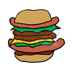 A double hotdog burger clipart. Royalty-free image # 142146