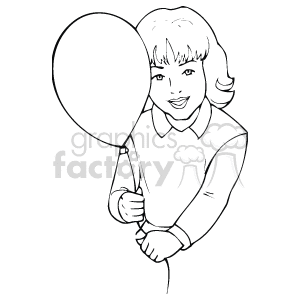 girl holding a balloon clipart. Royalty-free image # 142670
