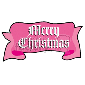 Merry Christmas pink banner clipart. Royalty-free image # 142807