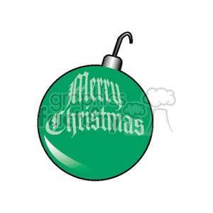 green Merry Christmas decoration bulb clipart. Royalty-free image # 142809