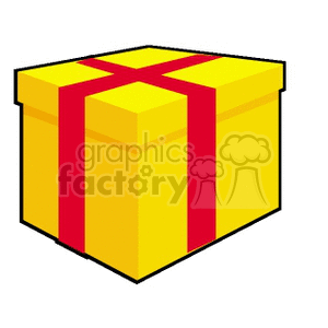 Simple Yellow Gift Box  clipart. Commercial use image # 142813
