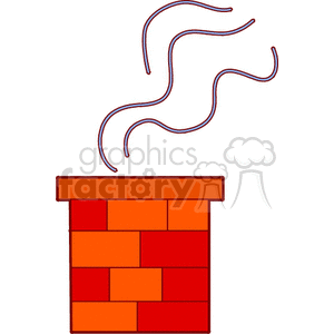 clipart - Red Brick chimney Blowing Smoke.
