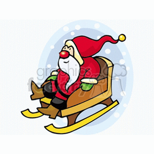 Santa Claus Sitting in a Sleigh in the Snow clipart. Royalty-free image # 143017