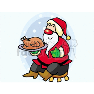   christmas xmas holidays santa claus food chicken dinner turkey  christmas33.gif Clip Art Holidays Christmas 
