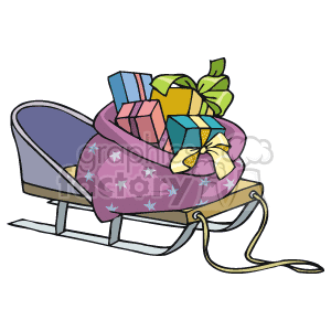Santa Sleigh Full of Gifts clipart. Commercial use image # 143611