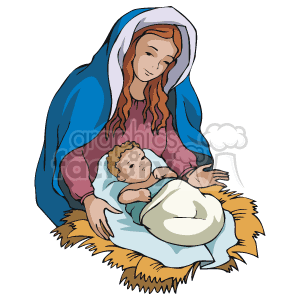 clipart - Maria and baby Jesus.