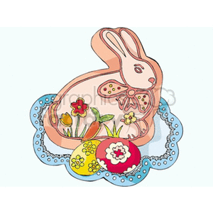 Bunny cake with Easter eggs and flowers clipart. Royalty-free image # 144302