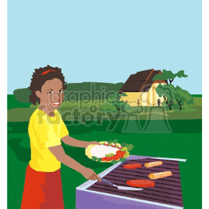   labor day barbeque fathers day dad father african grilling grill Clip Art Holidays Fathers Day 